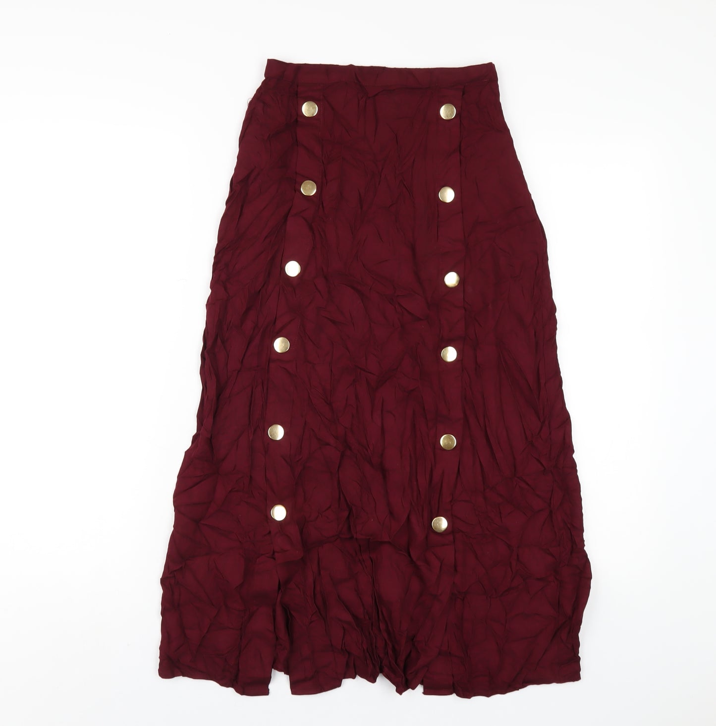 Stradivarius Womens Purple Viscose A-Line Skirt Size S Zip