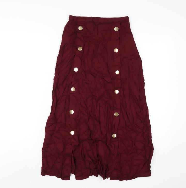 Stradivarius Womens Purple Viscose A-Line Skirt Size S Zip