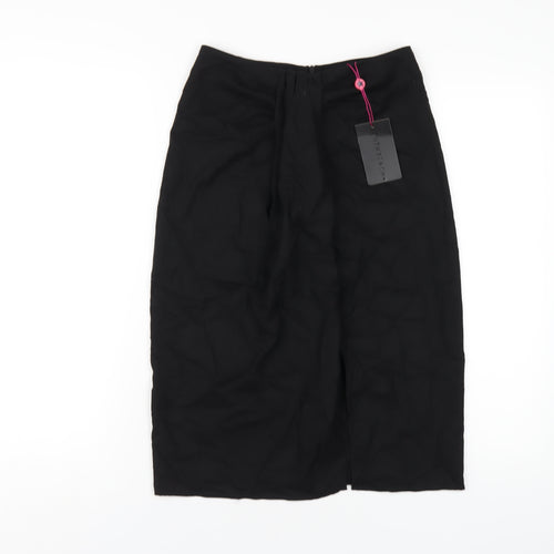 South Beach Womens Black Polyester A-Line Skirt Size 10 Zip