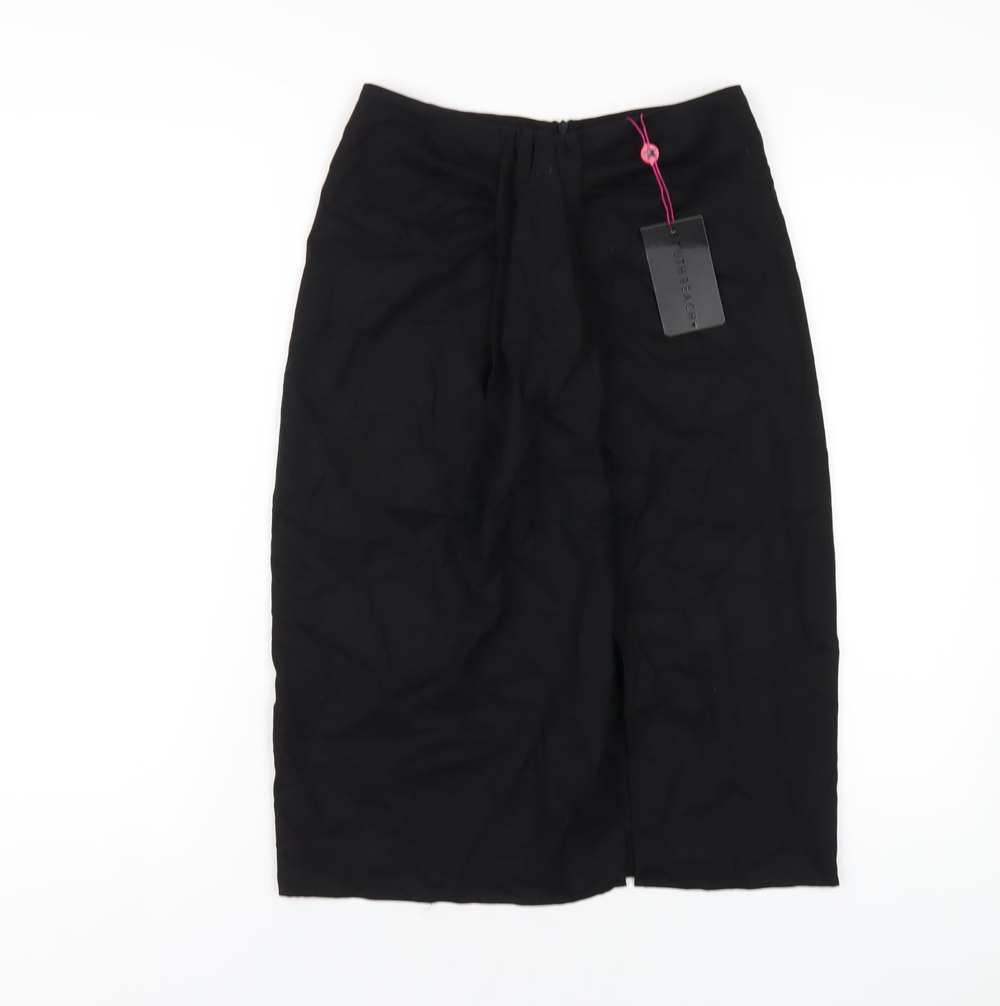South Beach Womens Black Polyester A-Line Skirt Size 10 Zip