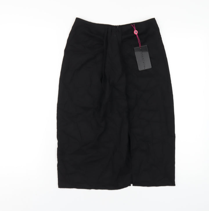 South Beach Womens Black Polyester A-Line Skirt Size 10 Zip