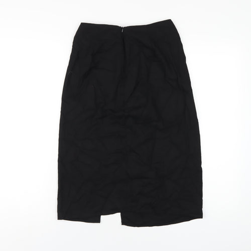 South Beach Womens Black Polyester A-Line Skirt Size 10 Zip