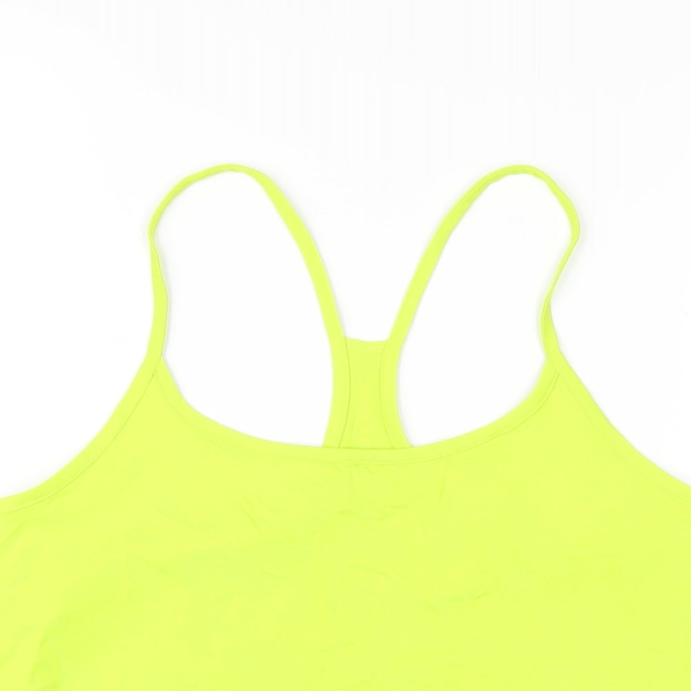 GOODMOVE Womens Green Polyester Camisole T-Shirt Size 16 Scoop Neck Pullover