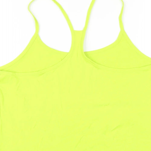 GOODMOVE Womens Green Polyester Camisole T-Shirt Size 16 Scoop Neck Pullover