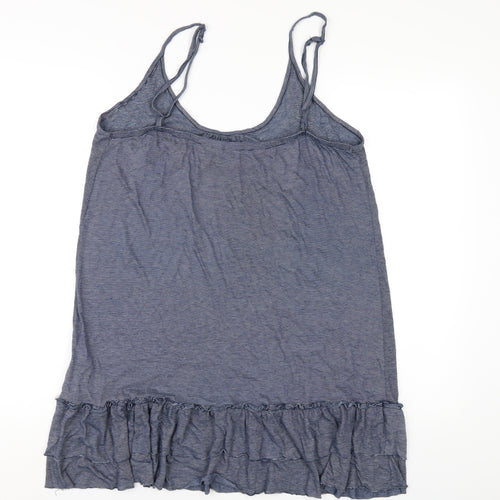 New Look Womens Blue Striped Polyester Camisole T-Shirt Size 20 Scoop Neck