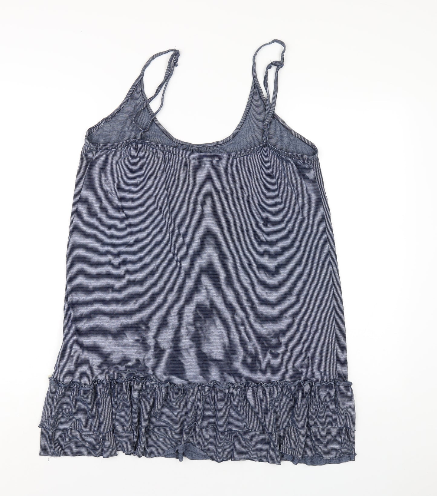 New Look Womens Blue Striped Polyester Camisole T-Shirt Size 20 Scoop Neck
