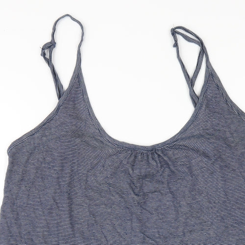New Look Womens Blue Striped Polyester Camisole T-Shirt Size 20 Scoop Neck