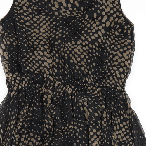 AX Paris Womens Black Herringbone Polyester A-Line Size 8 Scoop Neck Pullover