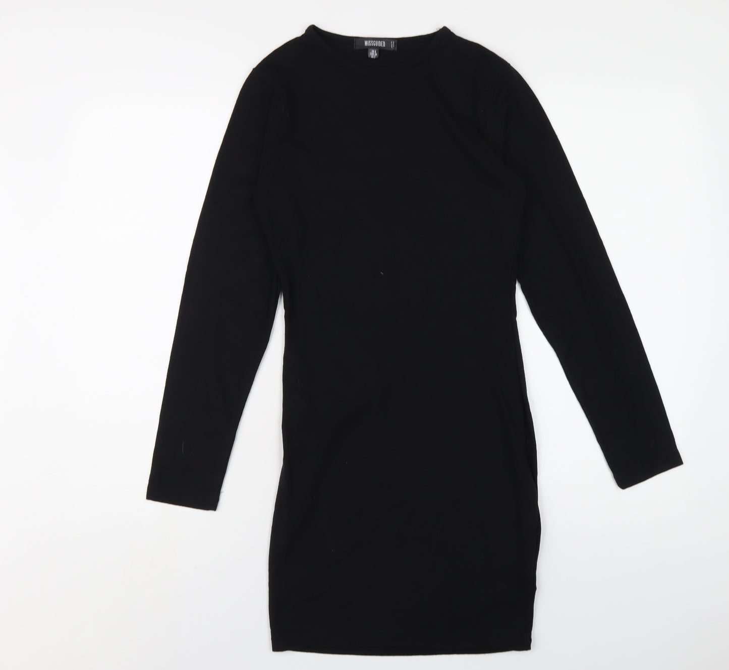 Missguided Womens Black Polyester Bodycon Size 6 Round Neck Pullover