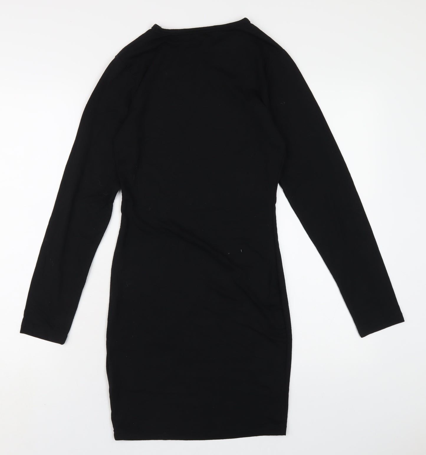 Missguided Womens Black Polyester Bodycon Size 6 Round Neck Pullover