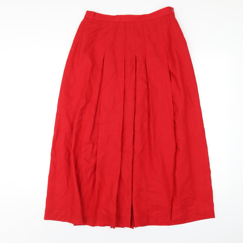 Country Casuals Womens Red Polyester A-Line Skirt Size 12 Zip