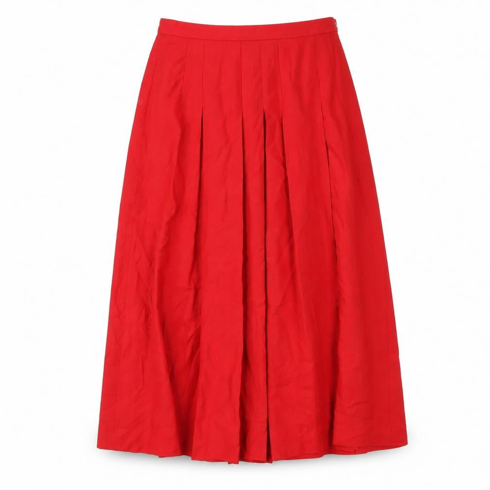 Country Casuals Womens Red Polyester A-Line Skirt Size 12 Zip