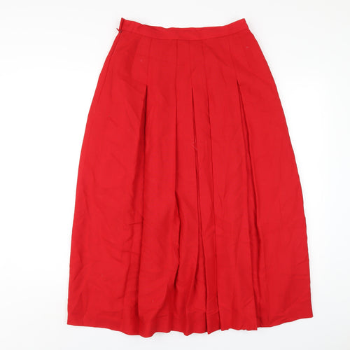 Country Casuals Womens Red Polyester A-Line Skirt Size 12 Zip