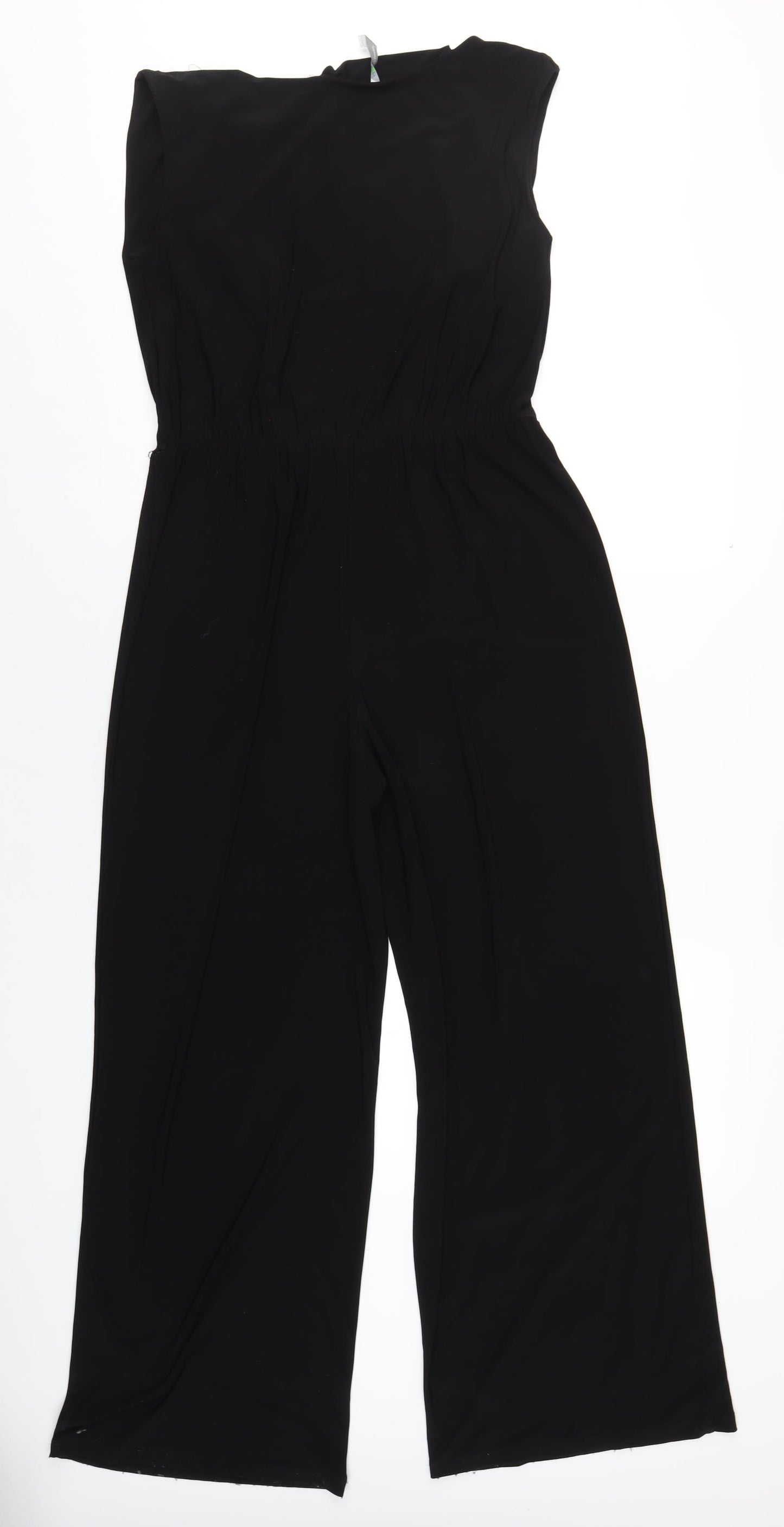 Marks and Spencer Womens Black Polyester Jumpsuit One-Piece Size 12 L29 in Pullover