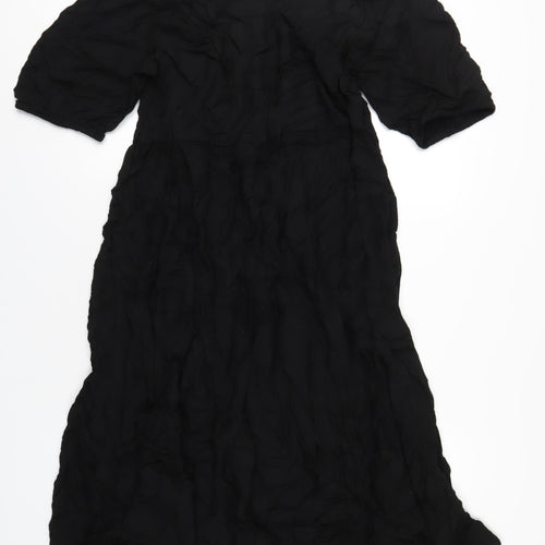 H&M Womens Black Viscose A-Line Size M V-Neck Pullover