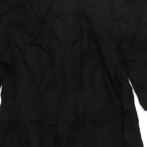 H&M Womens Black Viscose A-Line Size M V-Neck Pullover