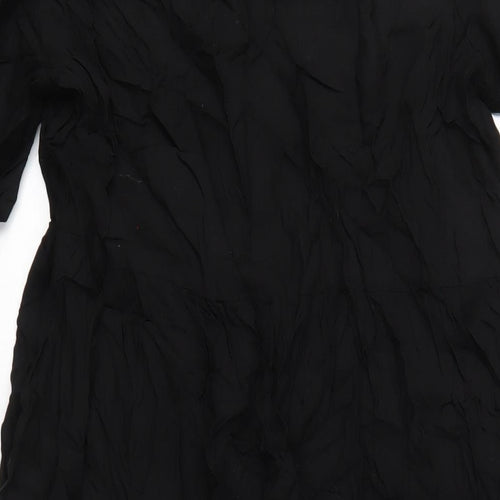 H&M Womens Black Viscose A-Line Size M V-Neck Pullover