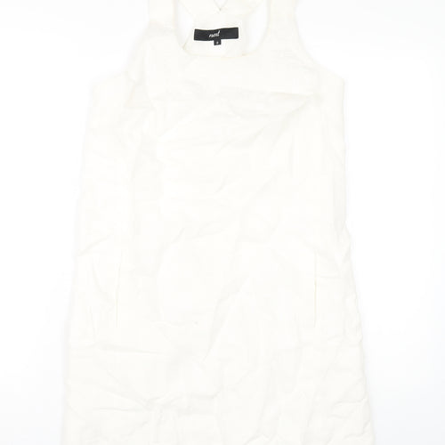 NEXT Womens Ivory Linen Tank Dress Size 8 Round Neck Pullover