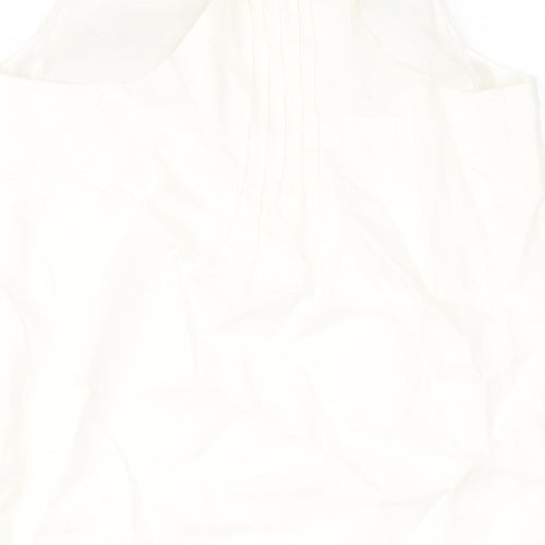 NEXT Womens Ivory Linen Tank Dress Size 8 Round Neck Pullover