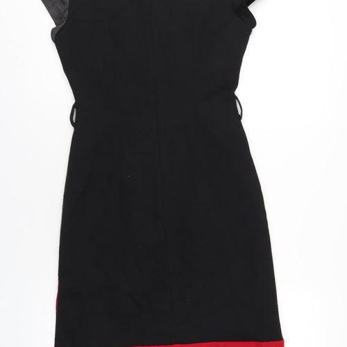BHS Womens Multicoloured Polyester A-Line Size 8 Round Neck Zip
