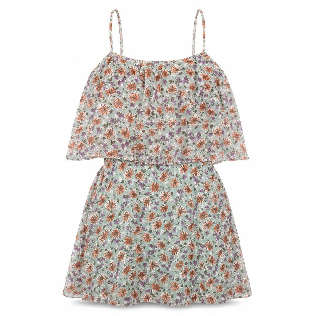 Boohoo Womens Green Floral Polyester A-Line Size 10 Scoop Neck Zip
