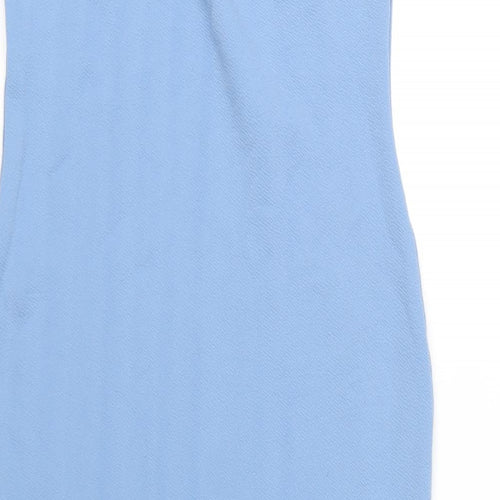 PRETTYLITTLETHING Womens Blue Polyester Bodycon Size 10 Off the Shoulder Pullover
