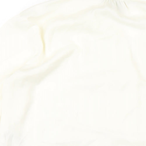H&M Womens Ivory Polyester Basic Blouse Size 10 V-Neck