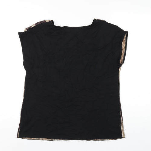 M&Co Womens Multicoloured Polyester Basic T-Shirt Size 12 Round Neck