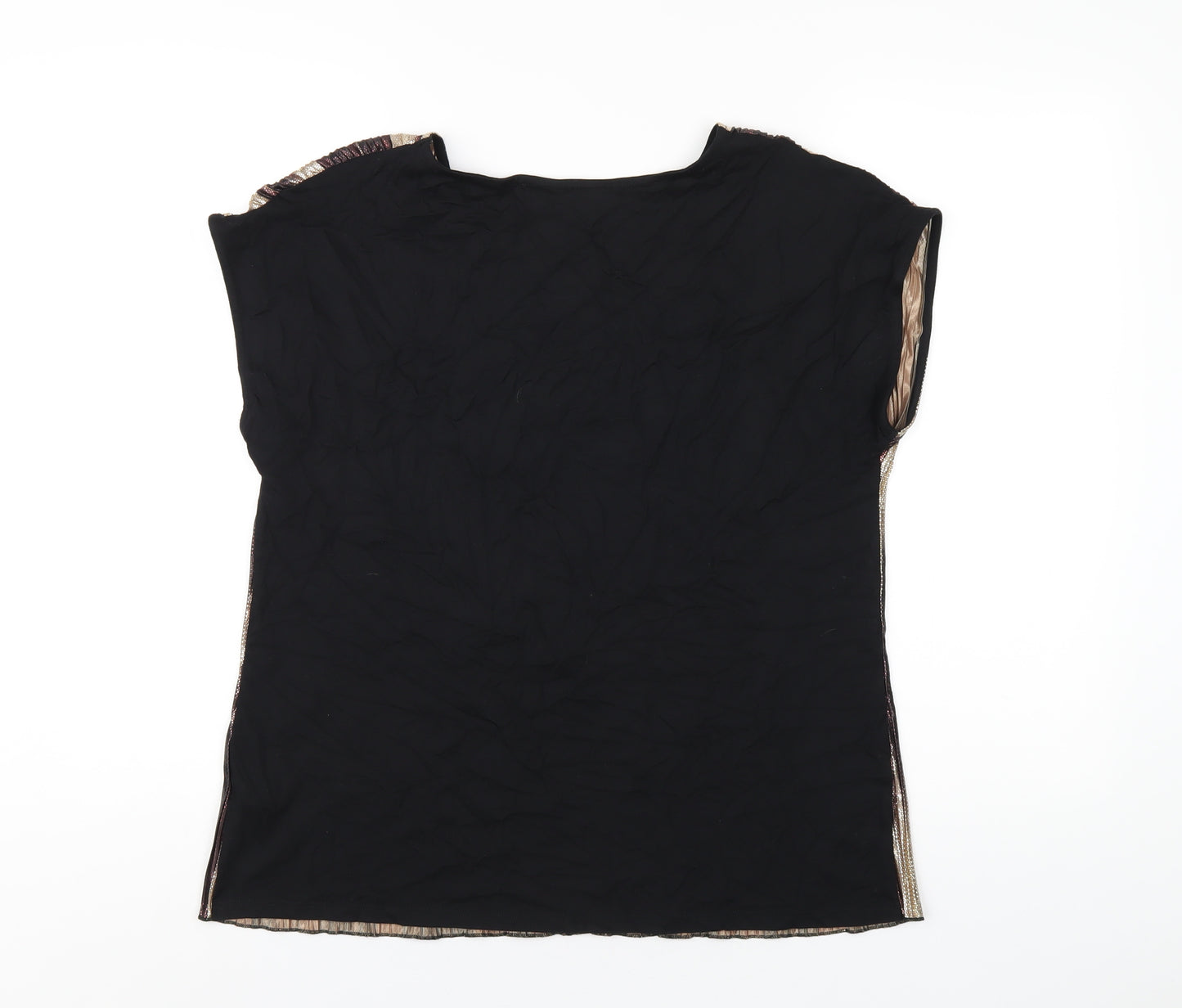 M&Co Womens Multicoloured Polyester Basic T-Shirt Size 12 Round Neck