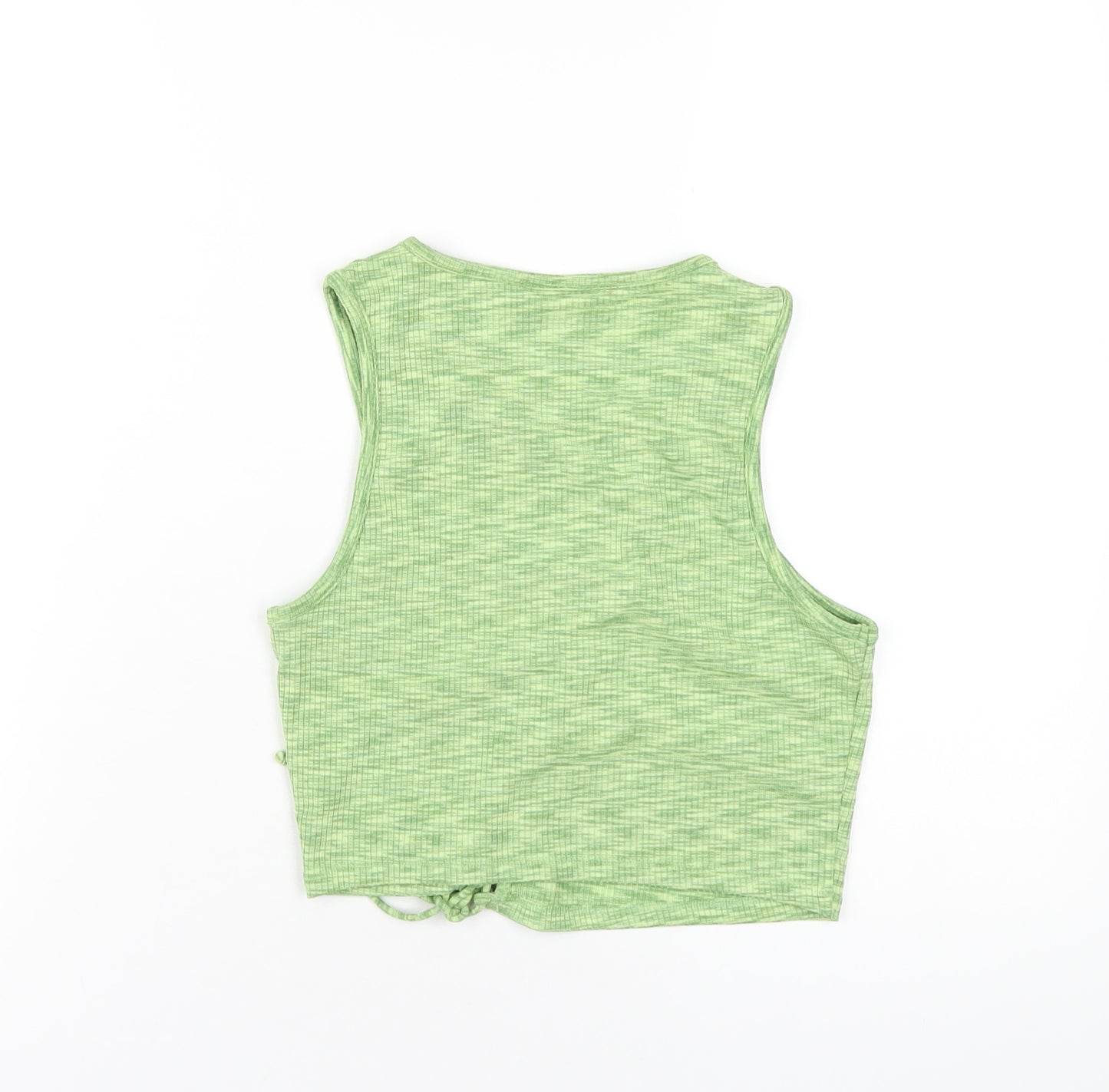 H&M Womens Green Polyester Basic Tank Size S Round Neck