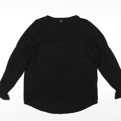 River Island Womens Black Patent Leather Basic T-Shirt Size 12 Round Neck