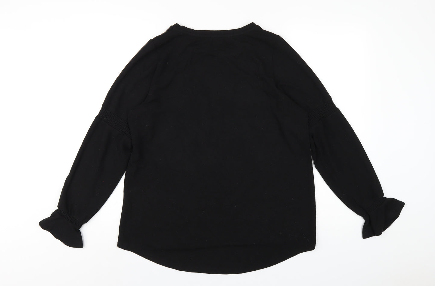 River Island Womens Black Patent Leather Basic T-Shirt Size 12 Round Neck