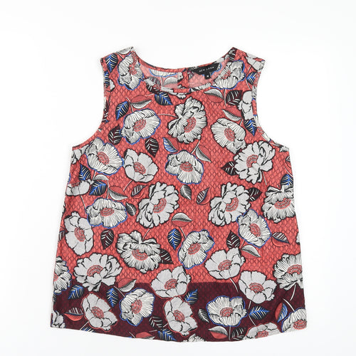 New Look Womens Multicoloured Floral Polyester Basic Tank Size 10 Round Neck