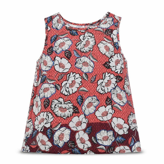 Front view of New Look women’s multicoloured floral polyester basic tank, size UK 10, round neck