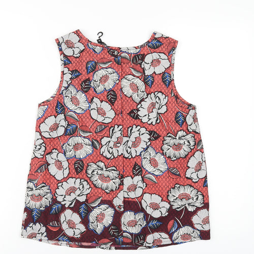 New Look Womens Multicoloured Floral Polyester Basic Tank Size 10 Round Neck
