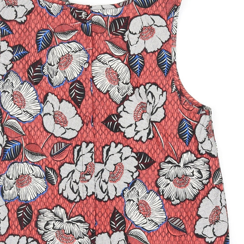 New Look Womens Multicoloured Floral Polyester Basic Tank Size 10 Round Neck