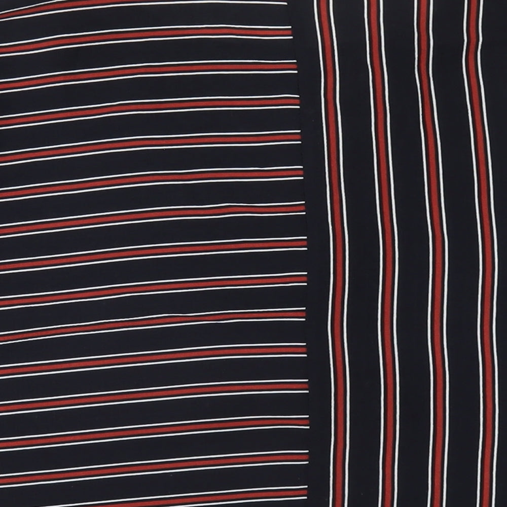 Marks and Spencer Womens Blue Striped Polyester Basic T-Shirt Size 10 Round Neck