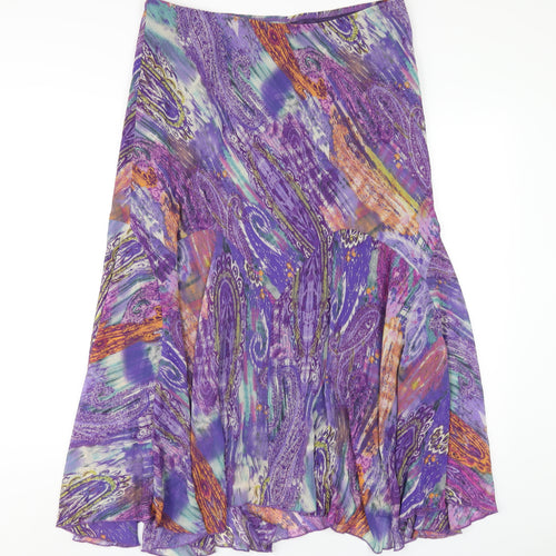 Per Una Womens Multicoloured Geometric Polyester A-Line Skirt Size 16