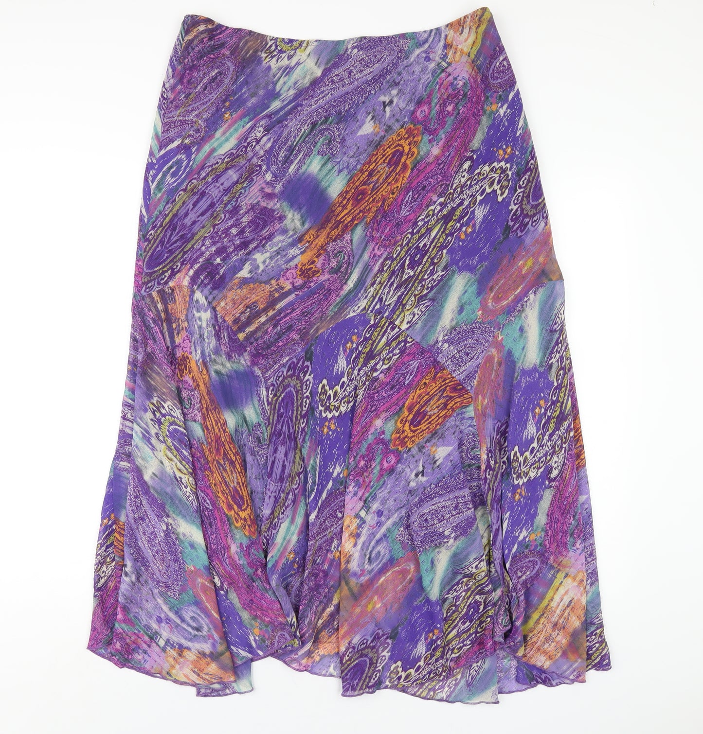 Per Una Womens Multicoloured Geometric Polyester A-Line Skirt Size 16