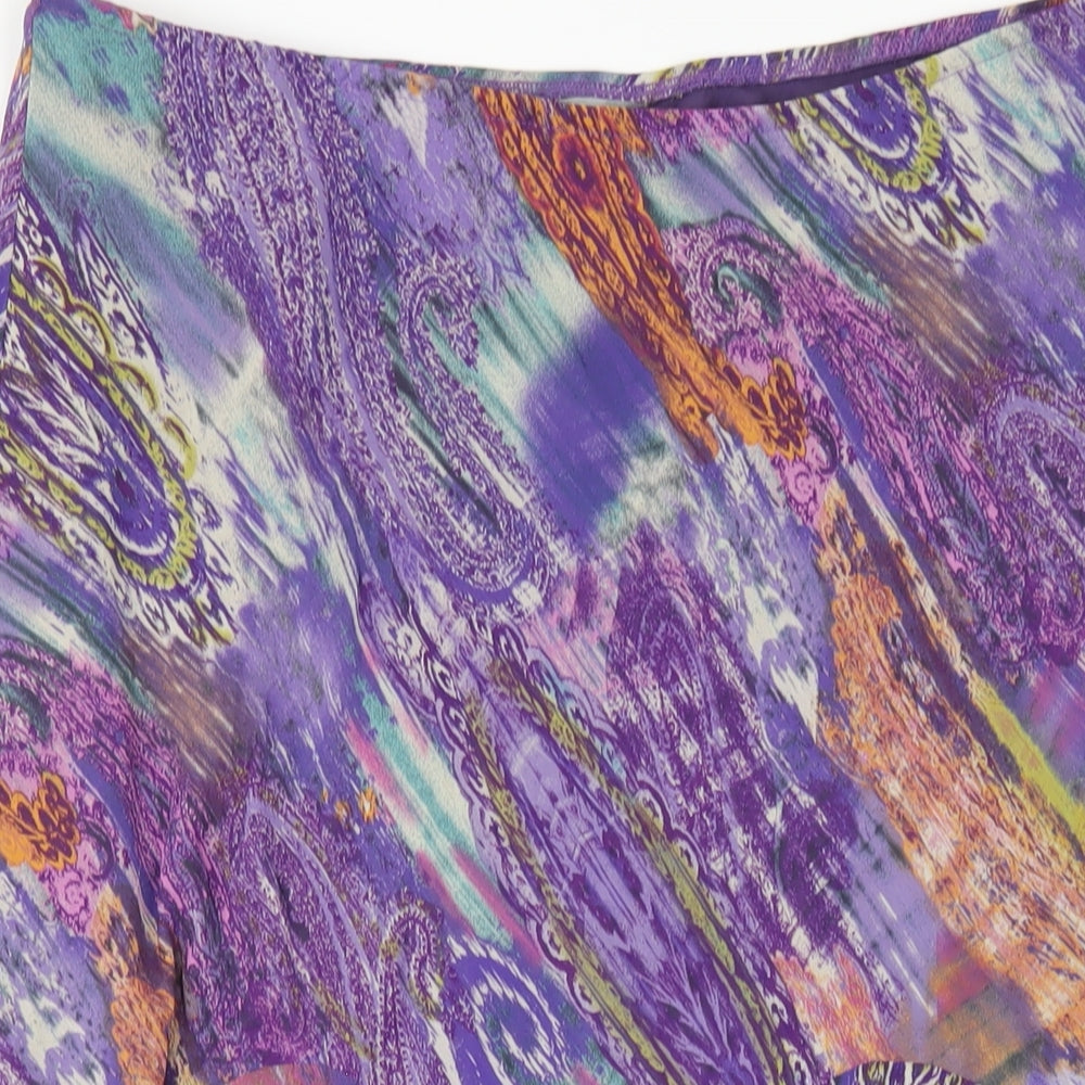 Per Una Womens Multicoloured Geometric Polyester A-Line Skirt Size 16