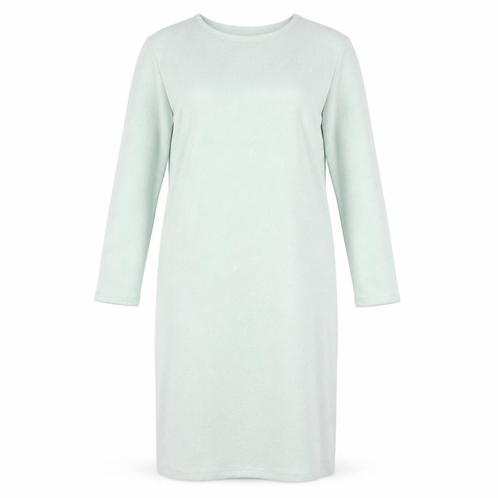 Front view of Vero Moda women’s green polyester a-line, size S, round neck pullover