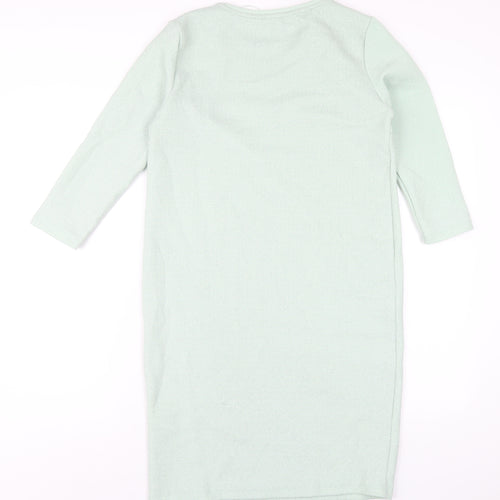 VERO MODA Womens Green Polyester A-Line Size S Round Neck Pullover