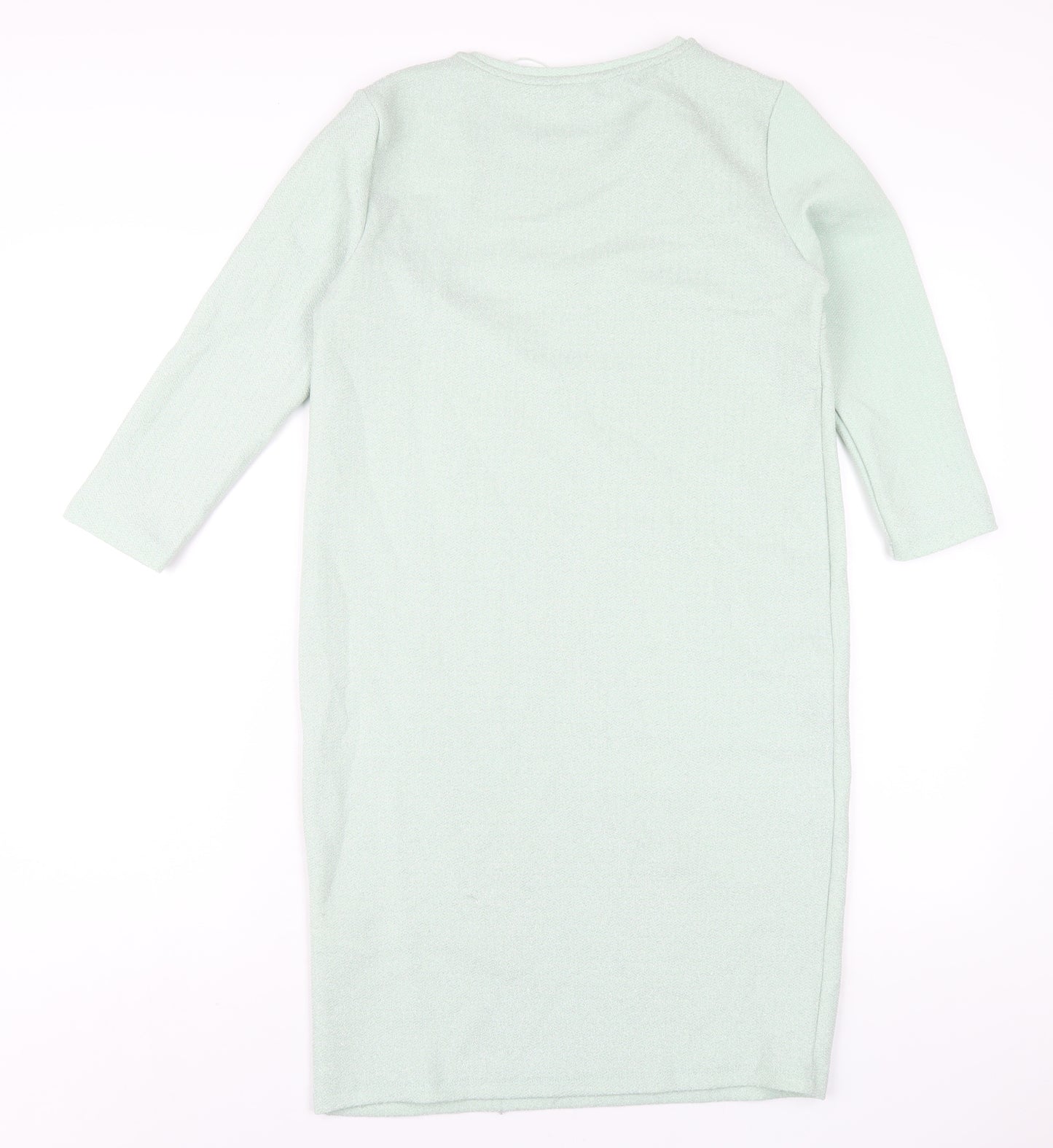 VERO MODA Womens Green Polyester A-Line Size S Round Neck Pullover