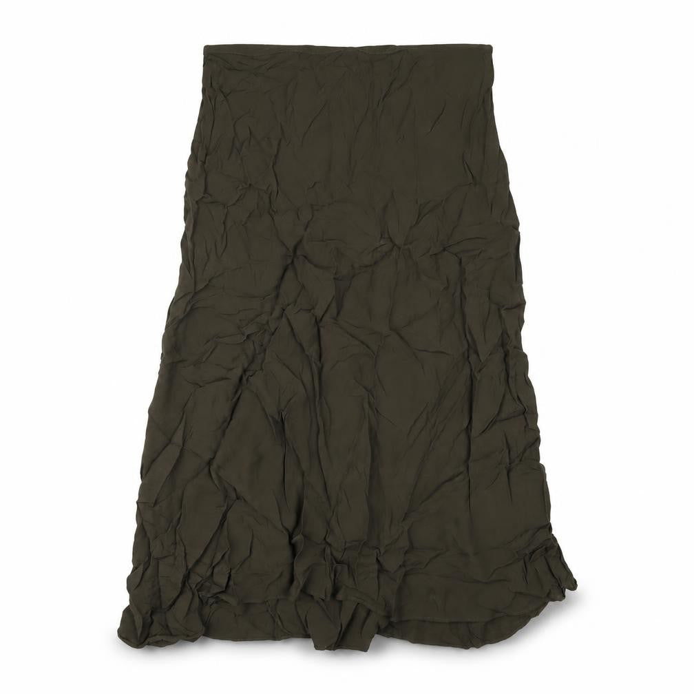 Zara Womens Green Viscose A-Line Skirt Size 2XL Zip