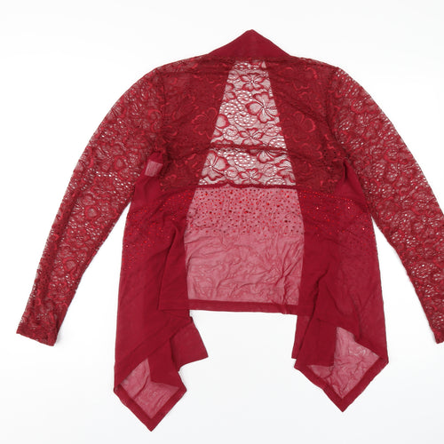 Saloos Womens Red Nylon Kimono Blouse Size S V-Neck