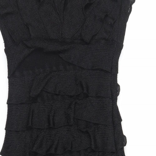 Studio M Womens Black Polyester A-Line Size XS V-Neck Pullover - Layered