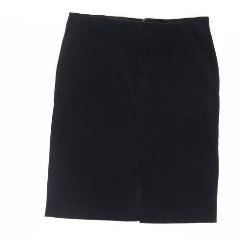 Dorothy Perkins Womens Black Polyester Straight & Pencil Skirt Size 12 Zip