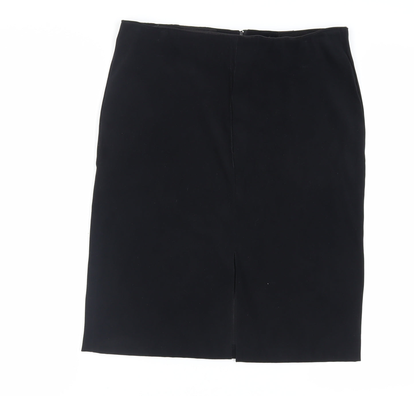 Dorothy Perkins Womens Black Polyester Straight & Pencil Skirt Size 12 Zip