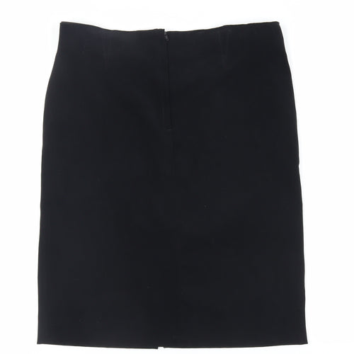 Dorothy Perkins Womens Black Polyester Straight & Pencil Skirt Size 12 Zip