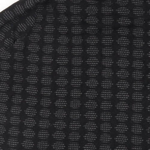 Adini Womens Black Geometric Cotton Jumper Dress Size M Roll Neck Pullover